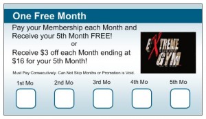 retention cards Extreme Gym retention cards